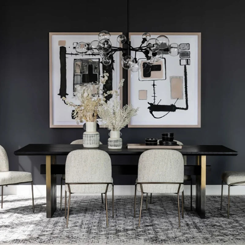 Dining Table 6/8 Seater Large Long Space Black Slate Marble Modern Dining Table - Image 3