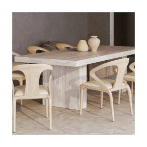 Simple Design Cardin Natural Stone Table  Rectangles Travertine  Dining Table