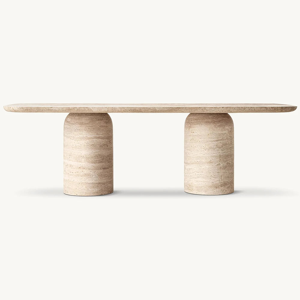 Kumusi Handcrafted Scandinavian Extendable Arabescato Marble Dining Table for Home & Workshop Use - Image 8
