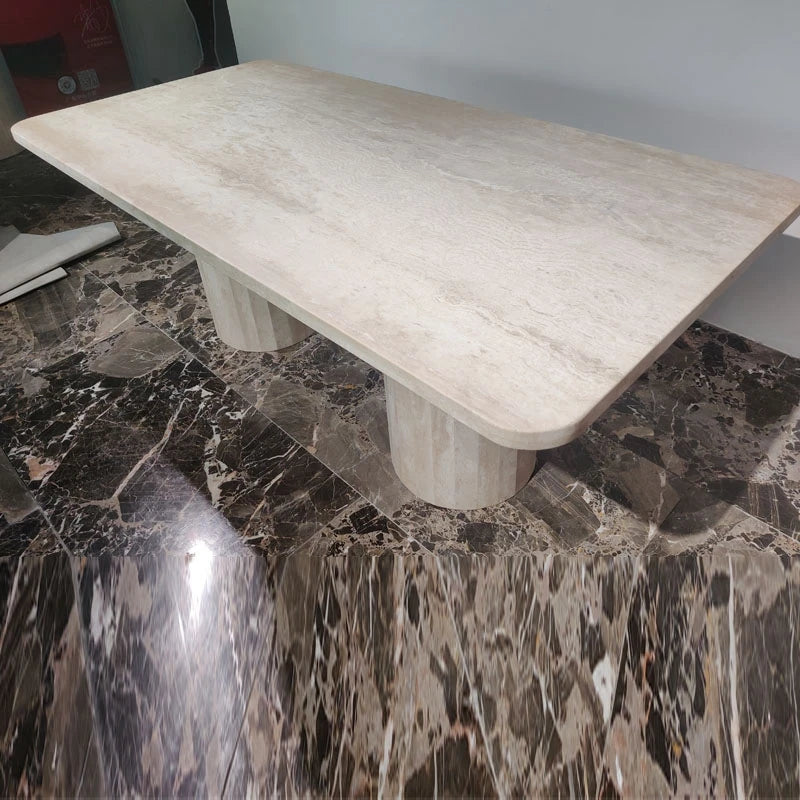 Living Room Furniture Travertine Coffee Table Round Travertine Entrance Round Table Travertine Table - Image 2