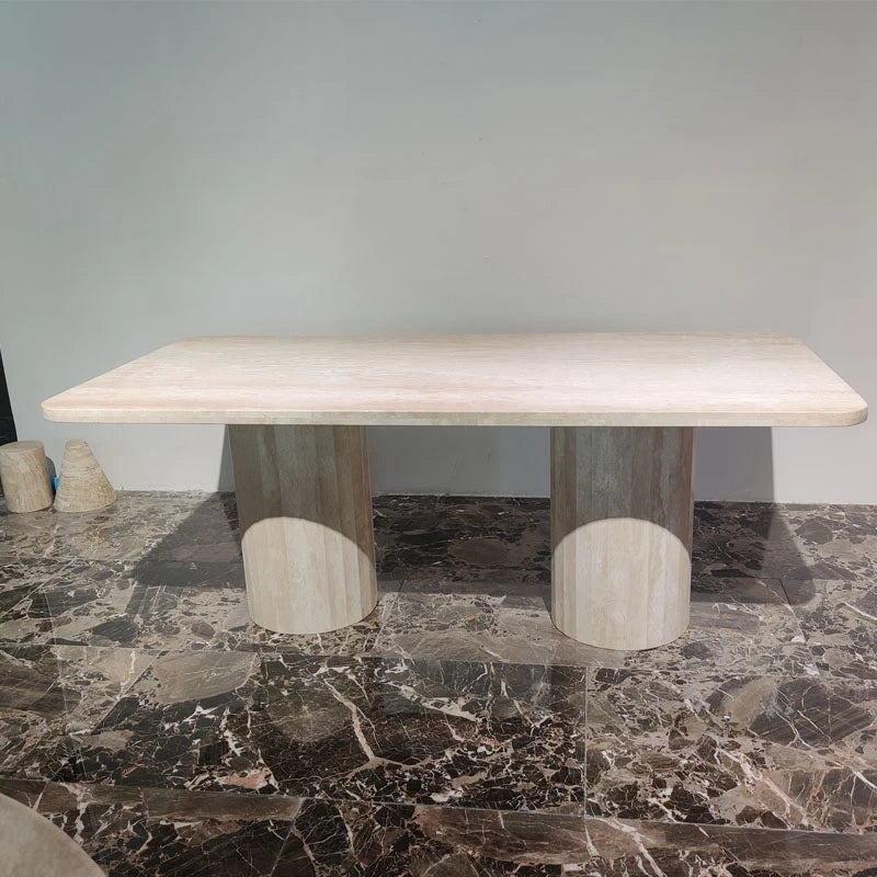 Living Room Furniture Travertine Coffee Table Round Travertine Entrance Round Table Travertine Table - Image 6