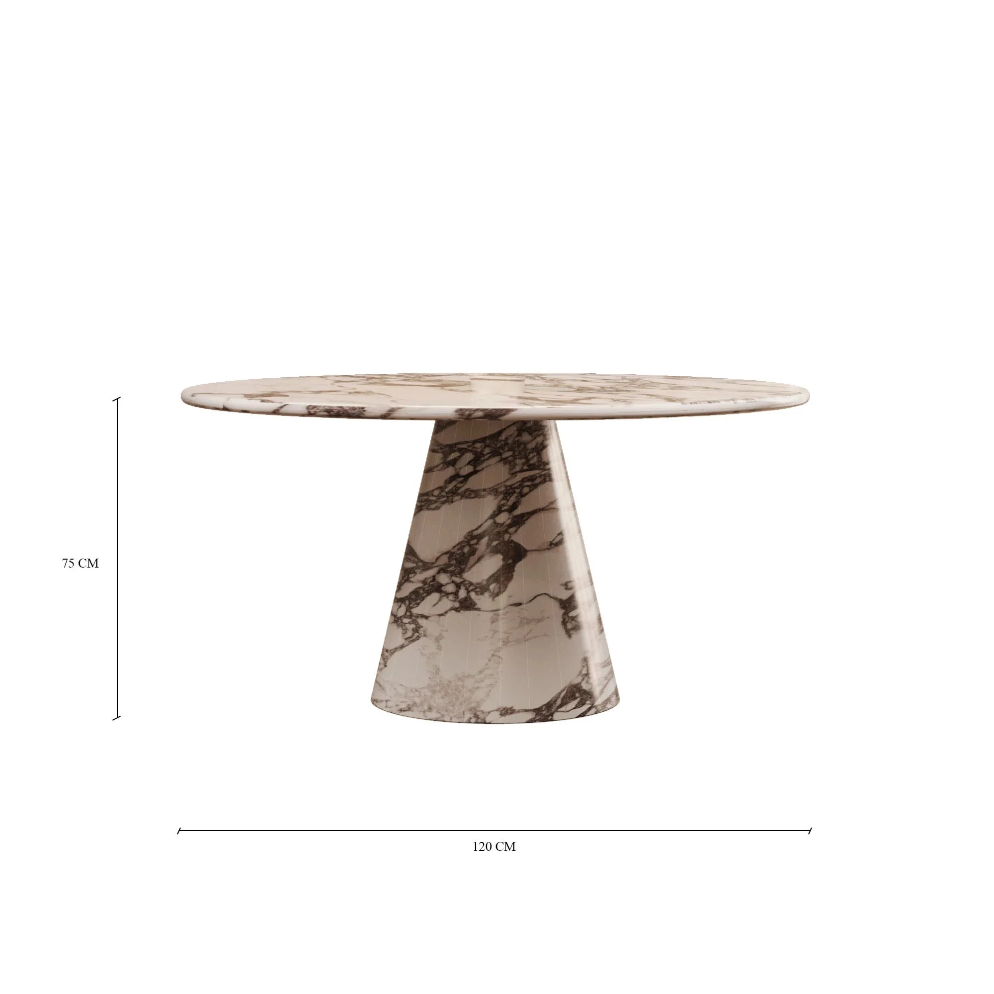 Kumusi Furniture Vivian Italian Calacatta Viola Extendable Round Dining Table for Workshop Use - Image 4