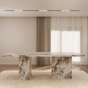 Kumusi Furniture Olivia Italian Arabescato Dining Table