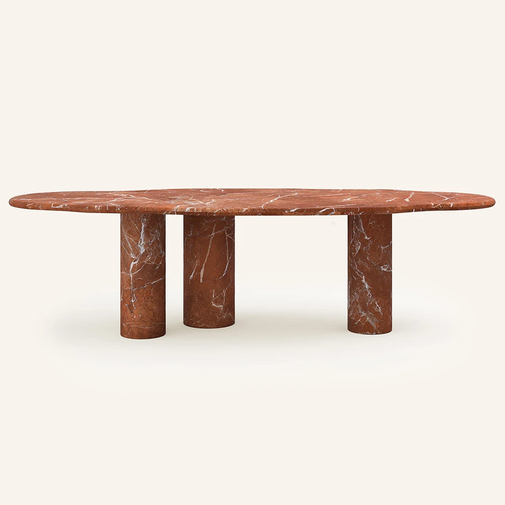 Kumusi Furniture 6 Seat Natural Stone Cloud Top Dining Table Modern Design Dining Room Furniture - Image 5