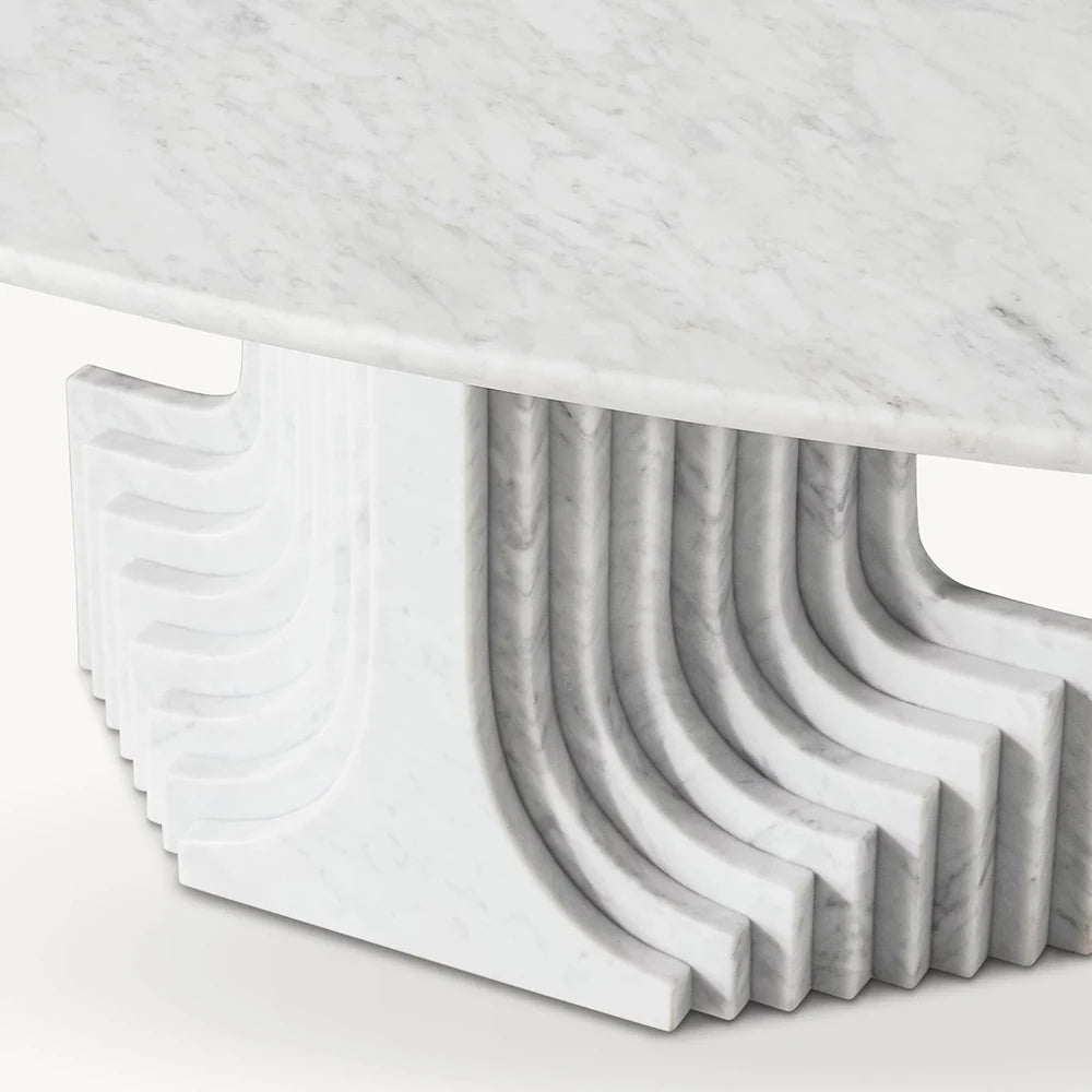 Kumusi Verde Alpi Marble Table for Dining White Marble Dining Table - Image 4