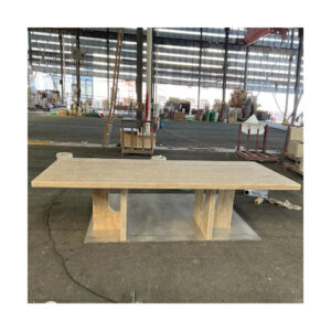 Modern Luxury Living Room Stone Ceramic Dining Table square Travertine Dining Table Stone Table Top