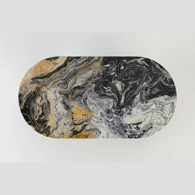 Kumusi Luxury Stone BLACK Long Dining Table - Image 5
