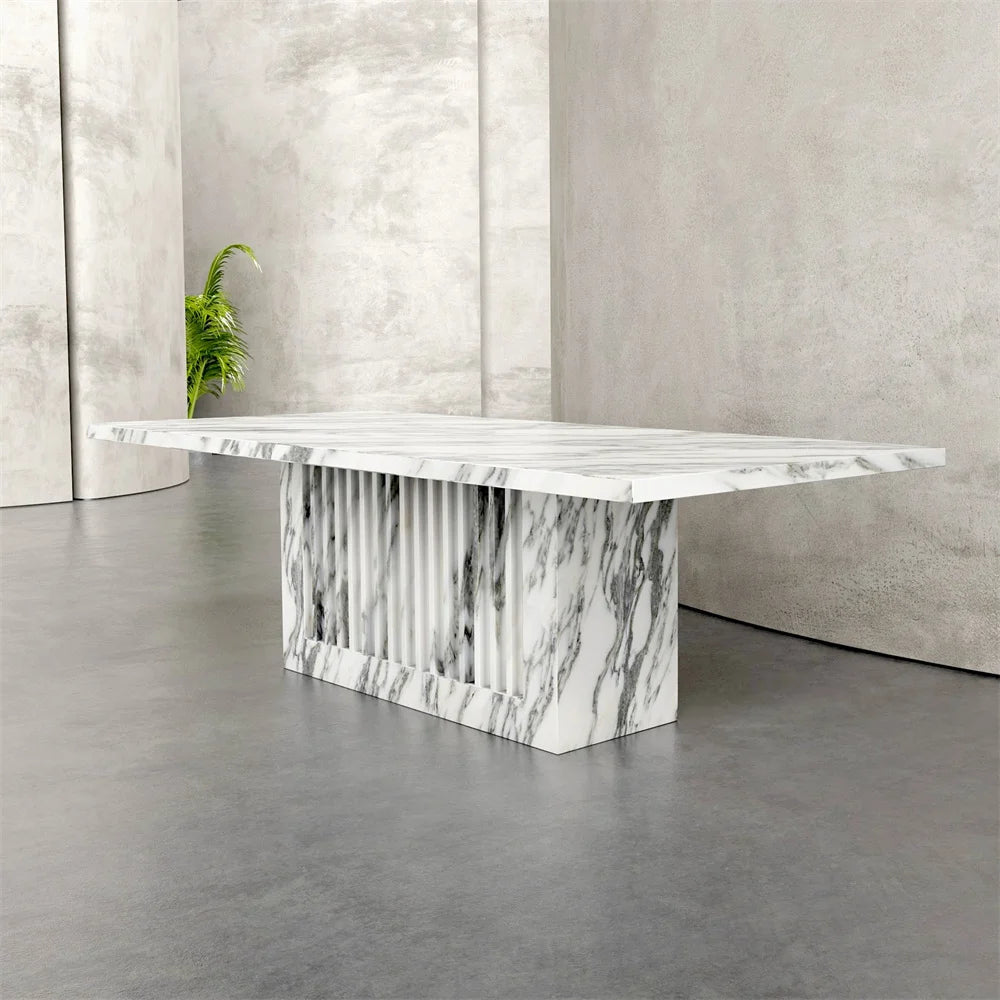 Original Solid Stone Natural Marble Travertine Cutomlized Dining Table - Image 5