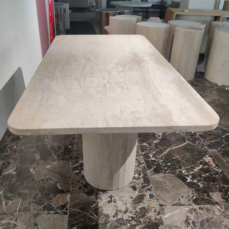 Living Room Furniture Travertine Coffee Table Round Travertine Entrance Round Table Travertine Table - Image 5