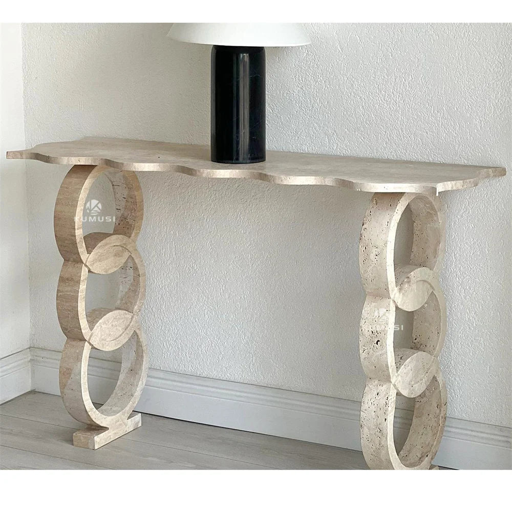 KUMUSI FURNITURE Customizable Villa Entrance Table Simple but Elegant Small Stone Table Next to the Hallway Console Table - Image 5