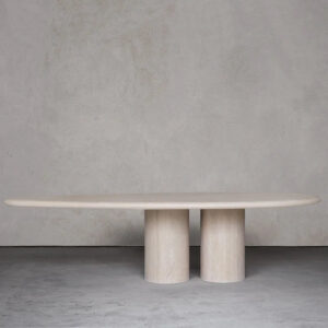 Kumusi  High-luxury Beige Travertine Modern Minimalist Furniture Long Dining Table