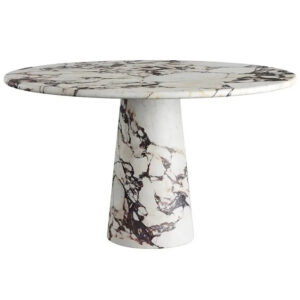 Kumusi Luxury Nordic Round Calacatta Viola Luxury Stone Dining Table