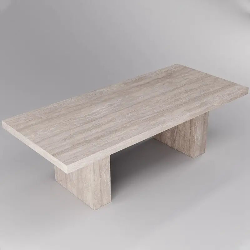 Minimalist High-end Natural Marble Coffee Table Rectangles Travertine Dining Table - Image 2