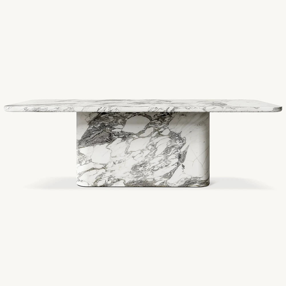 Kumusi Beige Travertine Table Nordic Long Table Garden Dining Table Set Modern Outdoor Dining Tables - Image 9