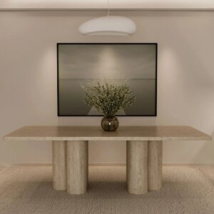 Kumusi Furniture  Forte Travertine Dining Table