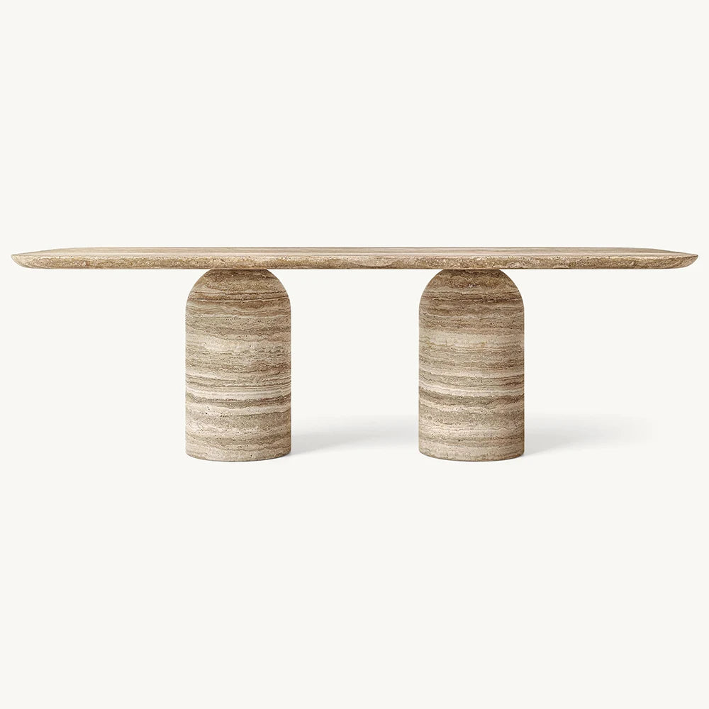 Kumusi Handcrafted Scandinavian Extendable Arabescato Marble Dining Table for Home & Workshop Use - Image 9