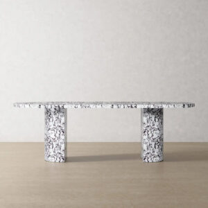 French Coffee Table Minimally Designed Black and White Zebra Print Living Room Dining Table