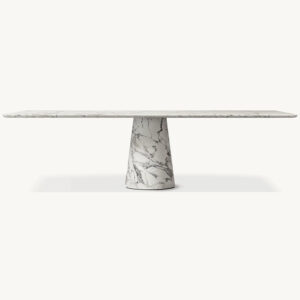 Kumusi Furniture Modern Luxury Italian Travertine Handmade Natural Stone Home Furniture Marble Dining Table