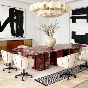 Kumusi Light Luxury Calacatta Viola Black Dining Table Modern Scandinavian Design Dining Room Furniture for Workshop Use 8